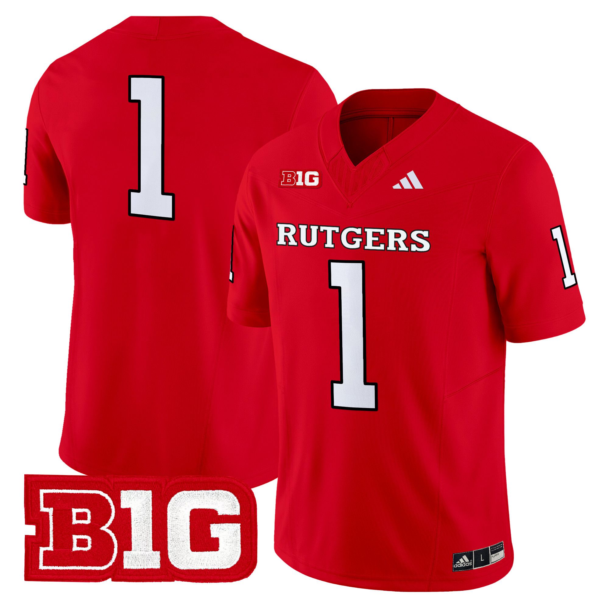 Men Rutgers Scarlet Knights #1 No Name Red 2024 Vapor Limited NCAA Jersey style 1